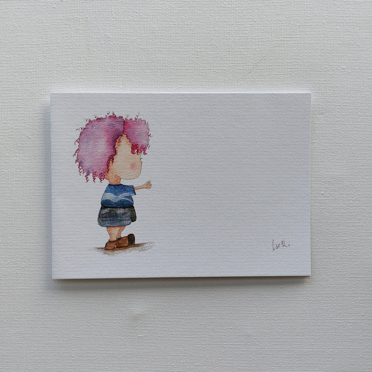 Theo - Denim Look – Personalised Watercolour Art Card | JoliArtes