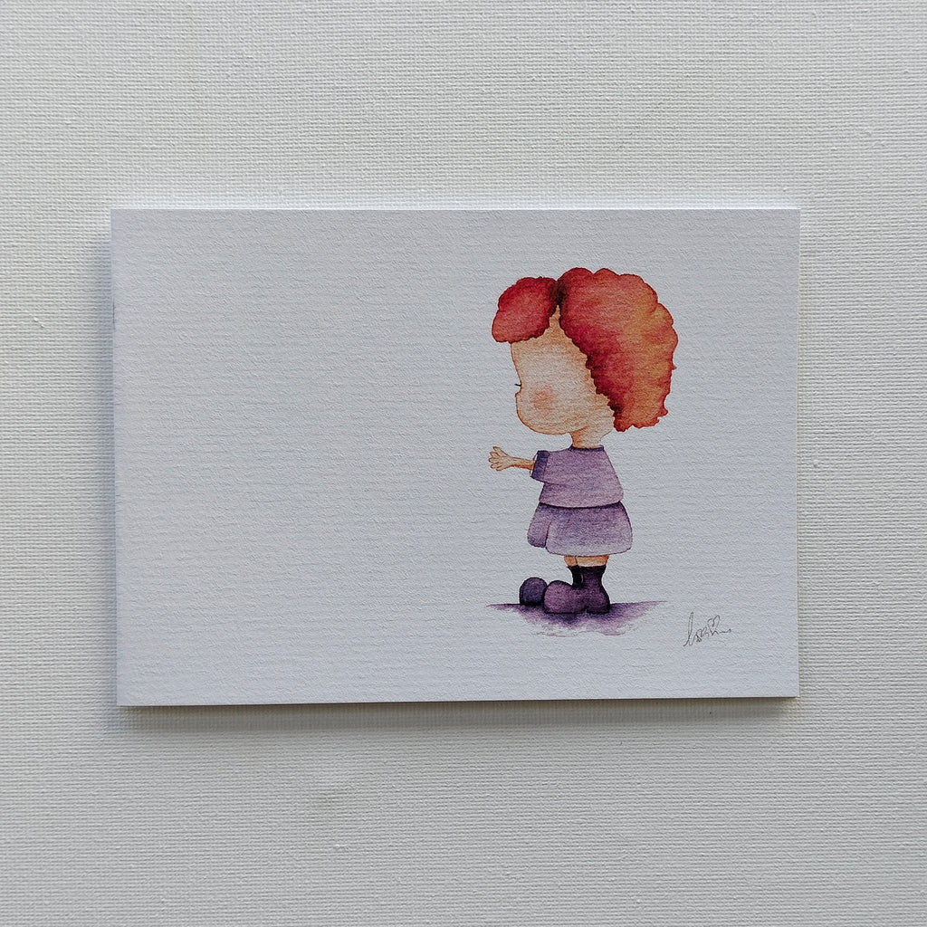 Theo - Purple Look – Personalised Watercolour Art Card | JoliArtes