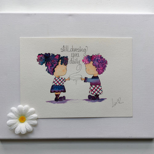 Mira & Theo 'Still Choosing You Daily' – Original Watercolour Painting | JoliArtes