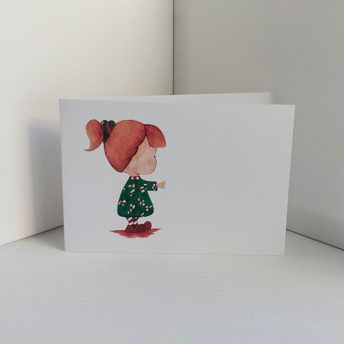 Mira - Candy Cane Dress – Personalised Watercolour Art Card | JoliArtes