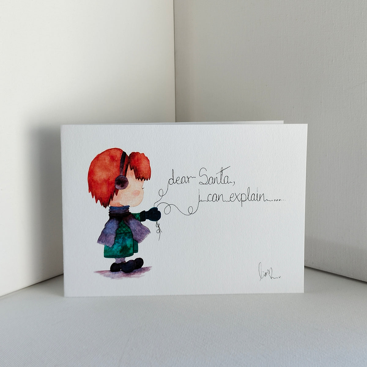 Theo - Green and Purple Outfit – Example Personalisation – Watercolour Art Card | JoliArtes