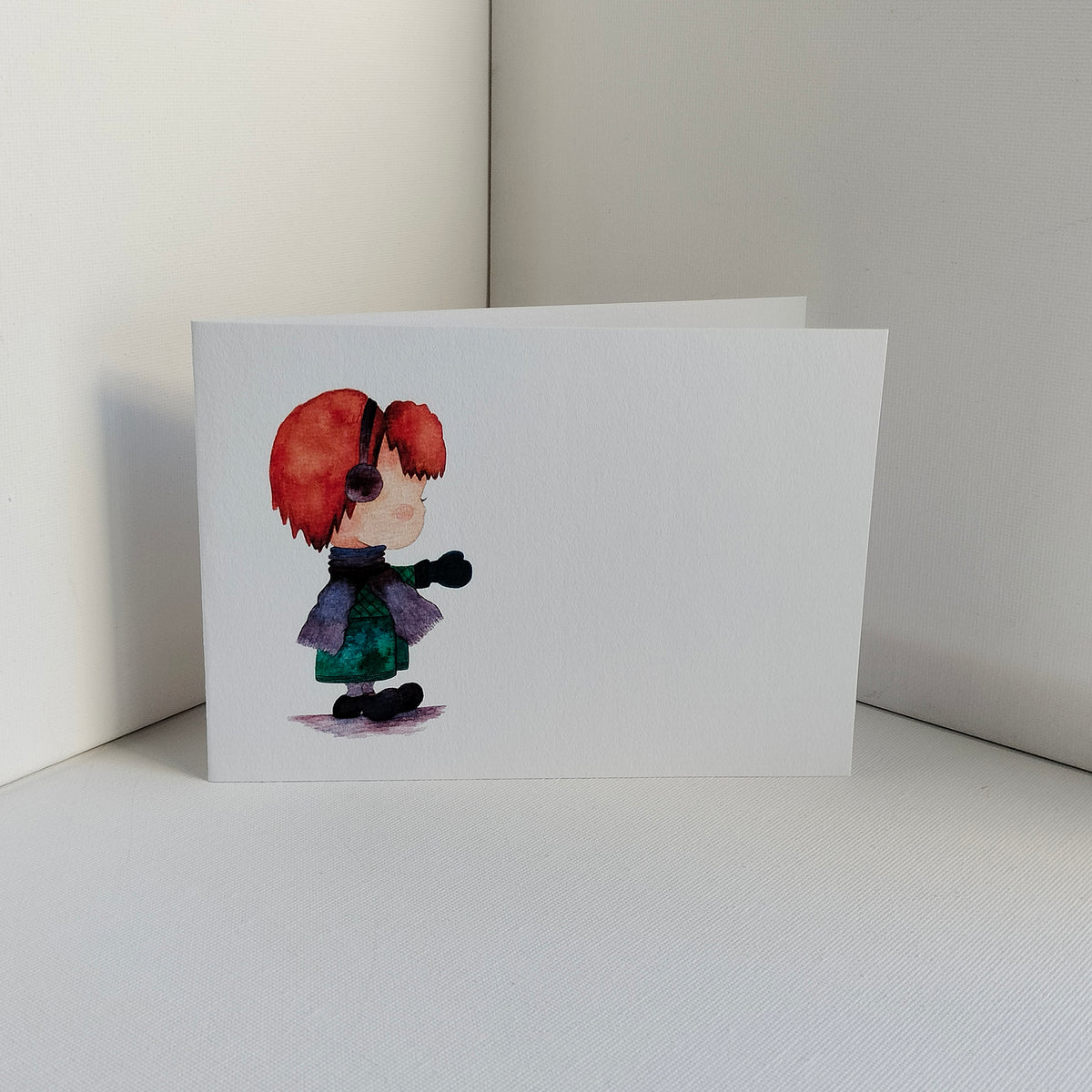 Theo - Green and Purple Outfit – Personalised Watercolour Art Card | JoliArtes