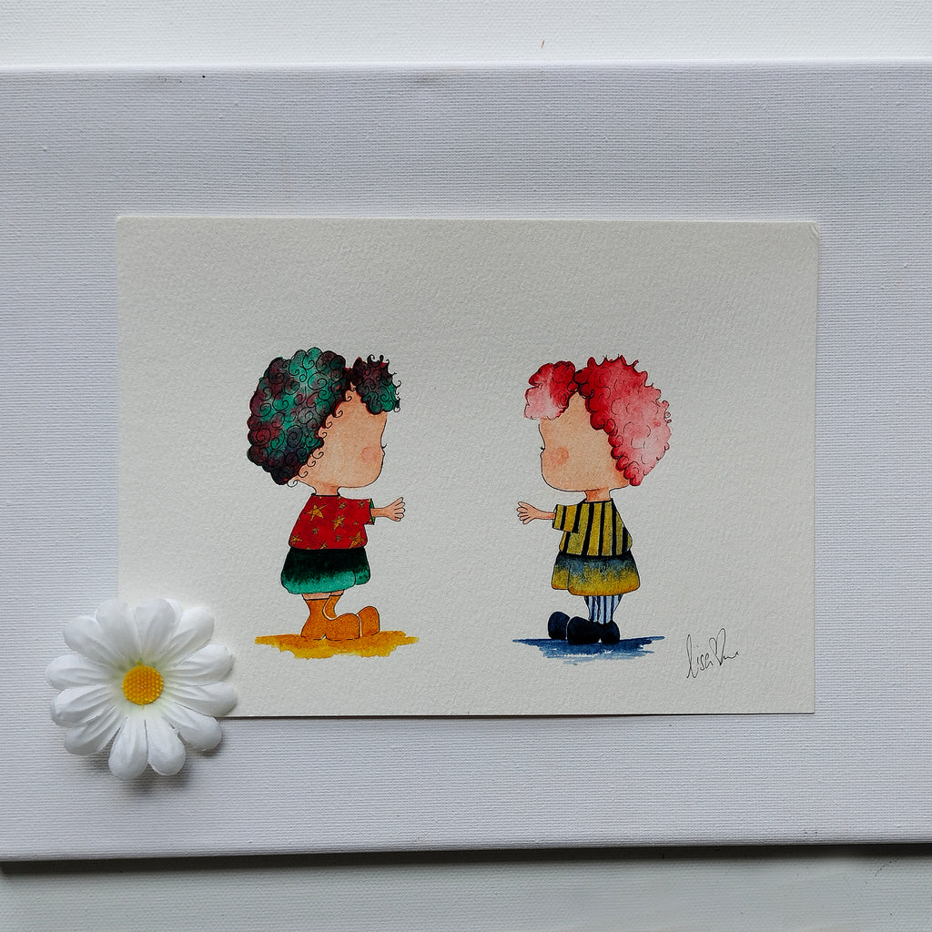 Theo - Friend Stars and Stripes – Original Watercolour Painting | JoliArtes