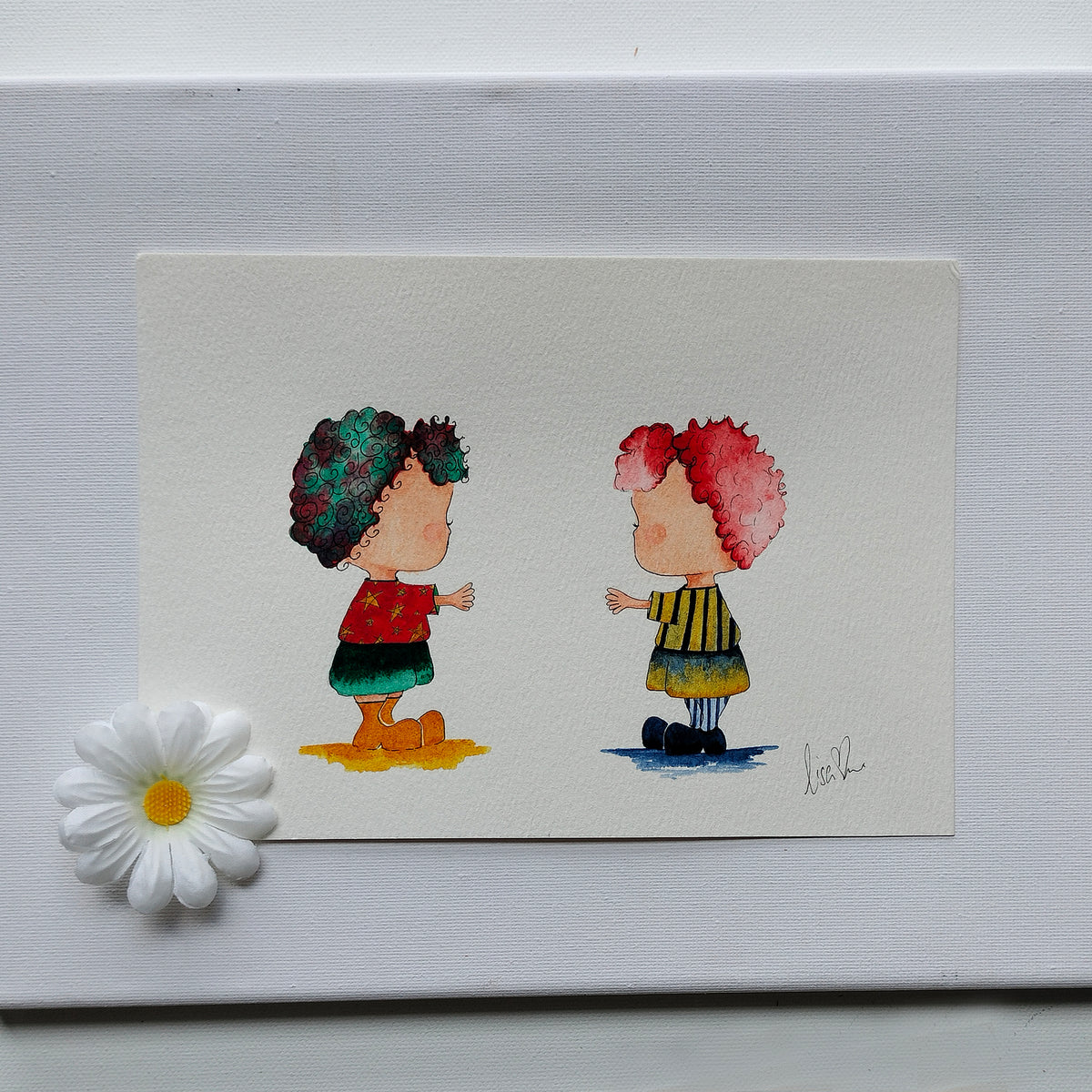 Theo - Friend Stars and Stripes – Original Watercolour Painting | JoliArtes